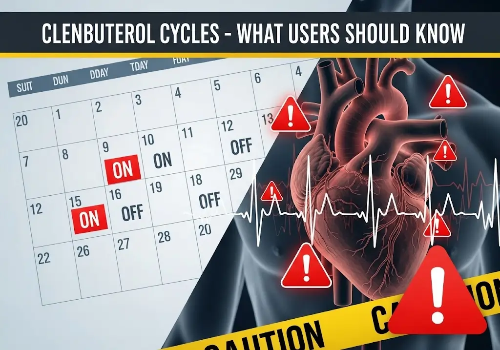 Clenbuterol pharmacological risks and continuous stimulation warning chart